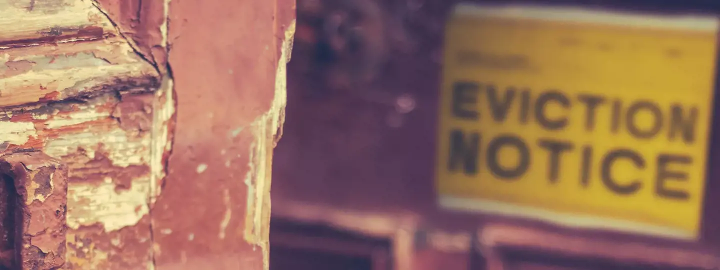 Homelessness Eviction Notice Banner