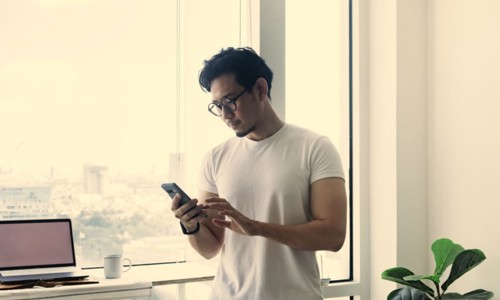 image: a person making a phone call about a complaint