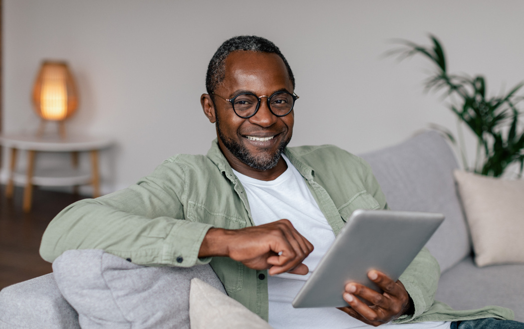Man On Tablet