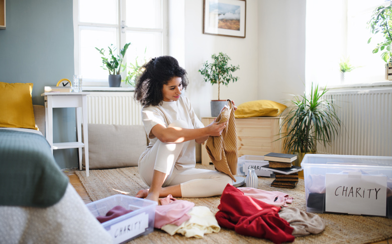 Woman Spring Cleaning