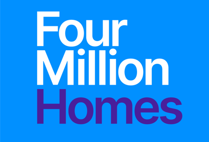 Four Million Homes Logo Stack Blue Solo